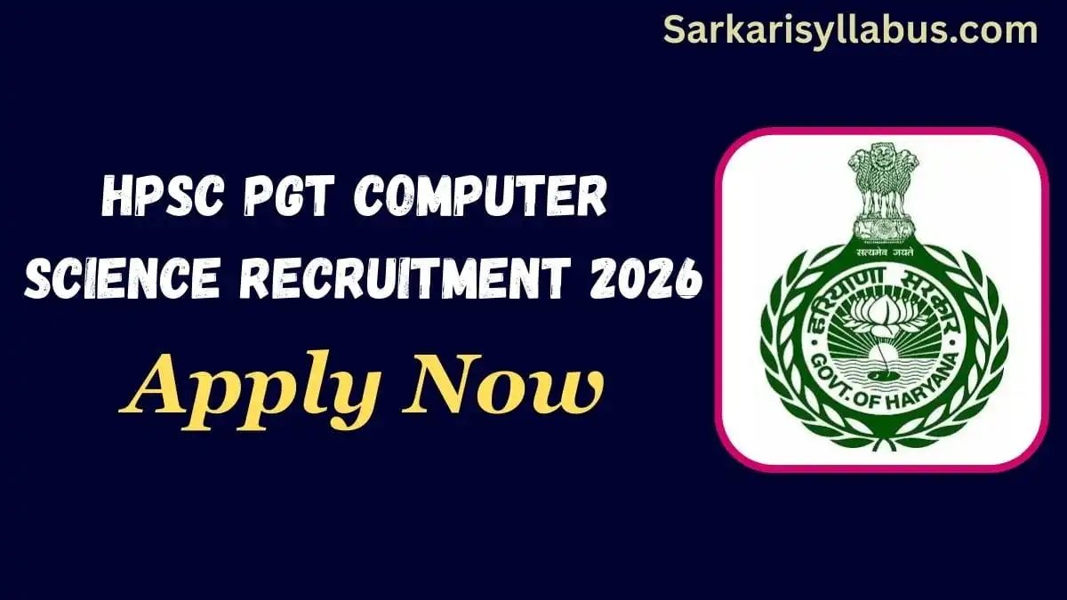 HPSC PGT Computer Science Recruitment 2026