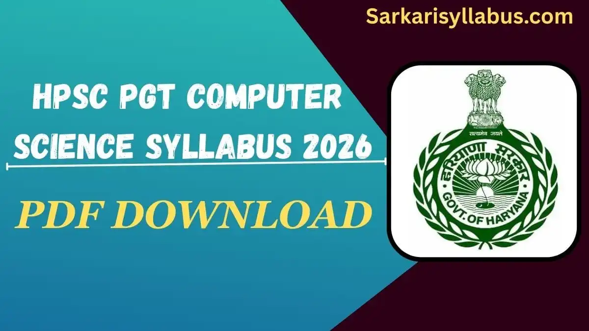 HPSC PGT Computer Science Syllabus 2026