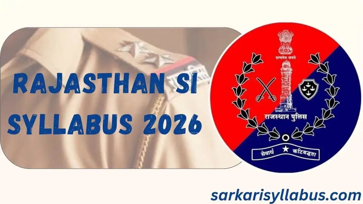 Rajasthan SI Syllabus 2026
