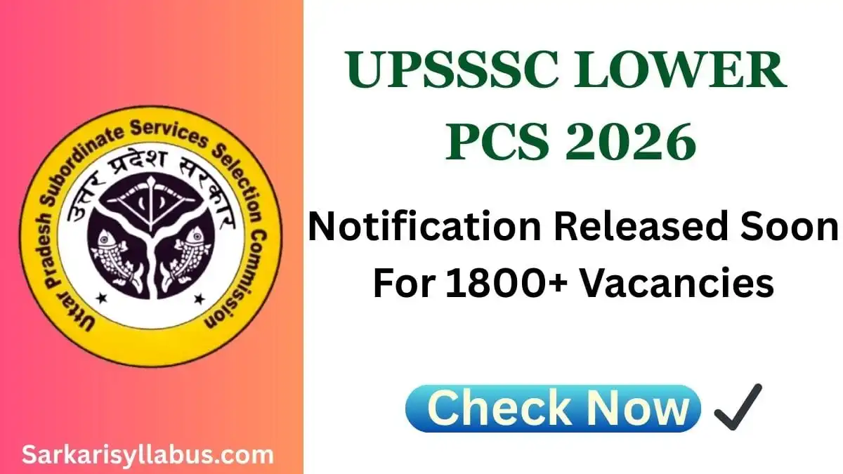 UPSSSC Lower PCS 2026 Notification