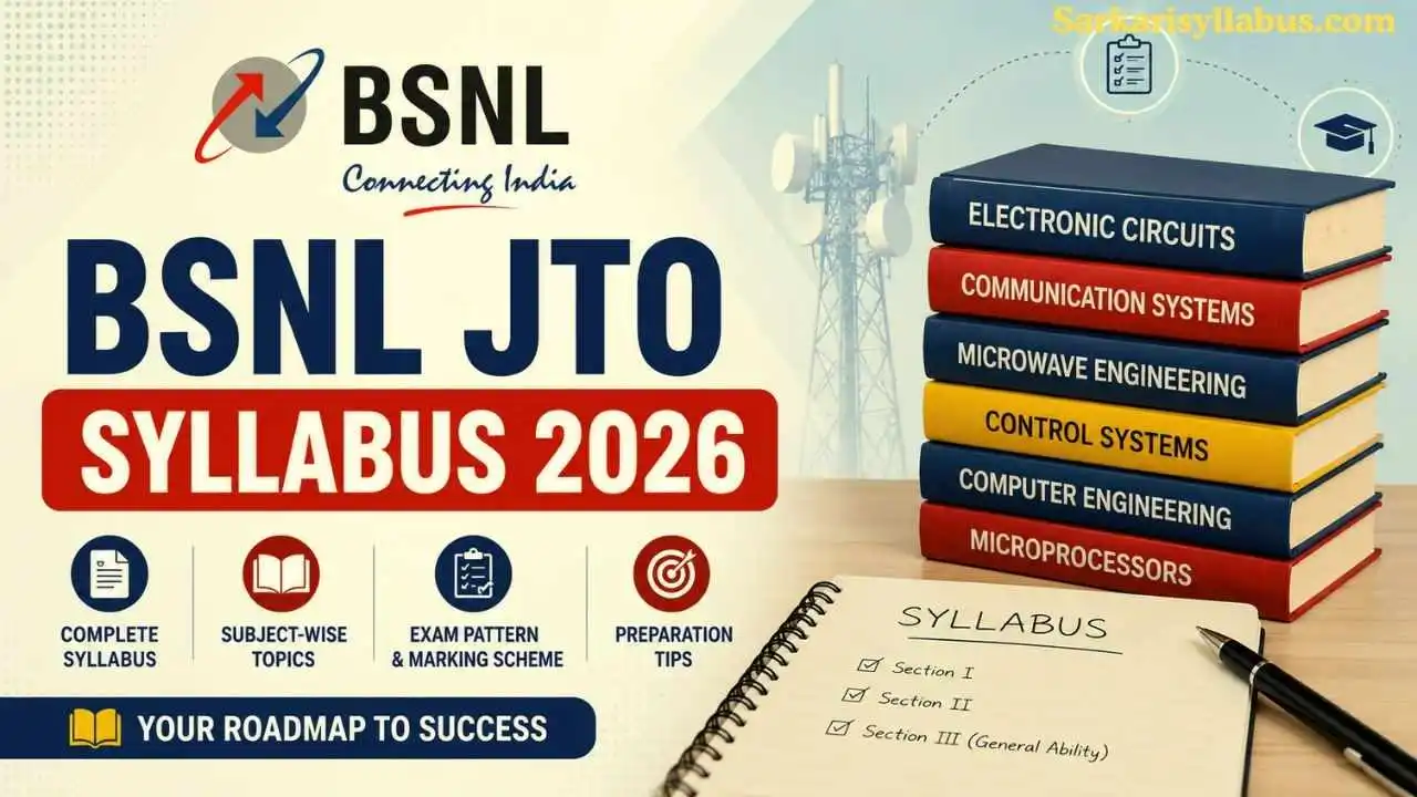 BSNL JTO Syllabus 2026 – Complete Subject-Wise CBT Exam Pattern and Technical Syllabus.