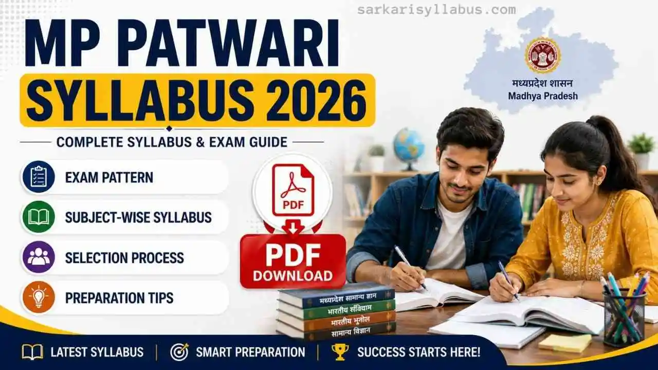 MP Patwari Syllabus 2026 exam pattern, subject-wise syllabus and PDF download