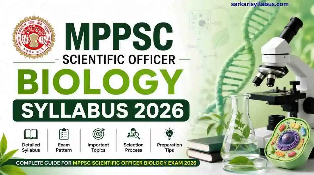 MPPSC Scientific Officer Biology Syllabus 2026