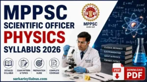 MPPSC Scientific Officer Physics Syllabus 2026- PDF Download