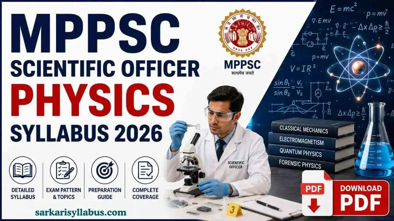MPPSC Scientific Officer Physics Syllabus 2026