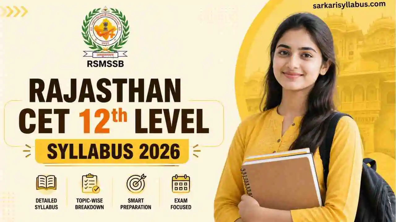 Rajasthan CET 12th Level Syllabus 2026