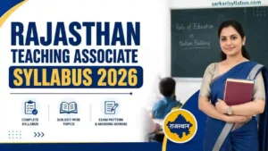 Rajasthan Teaching Associate Syllabus 2026- PDF Download