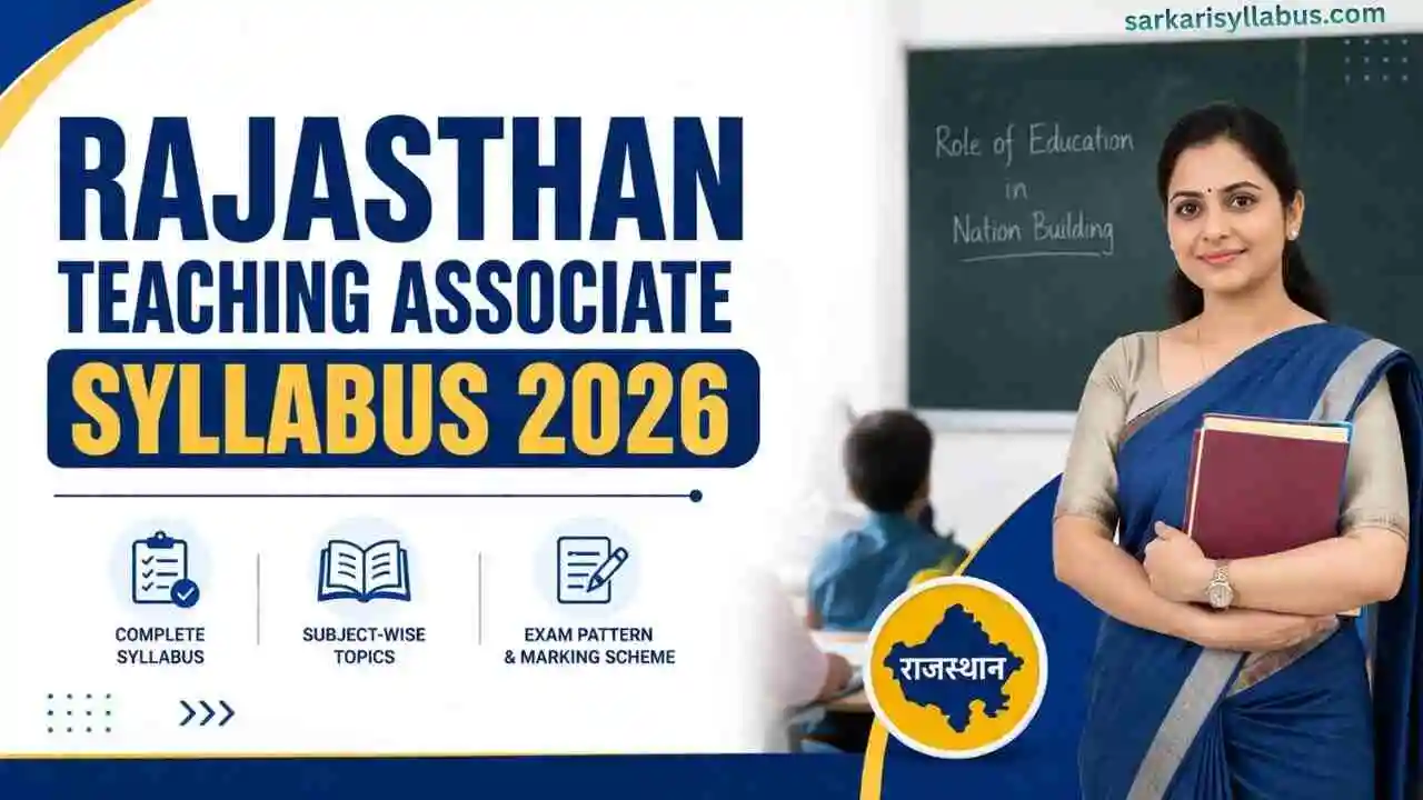 Rajasthan Teaching Associate Syllabus 2026- PDF Download