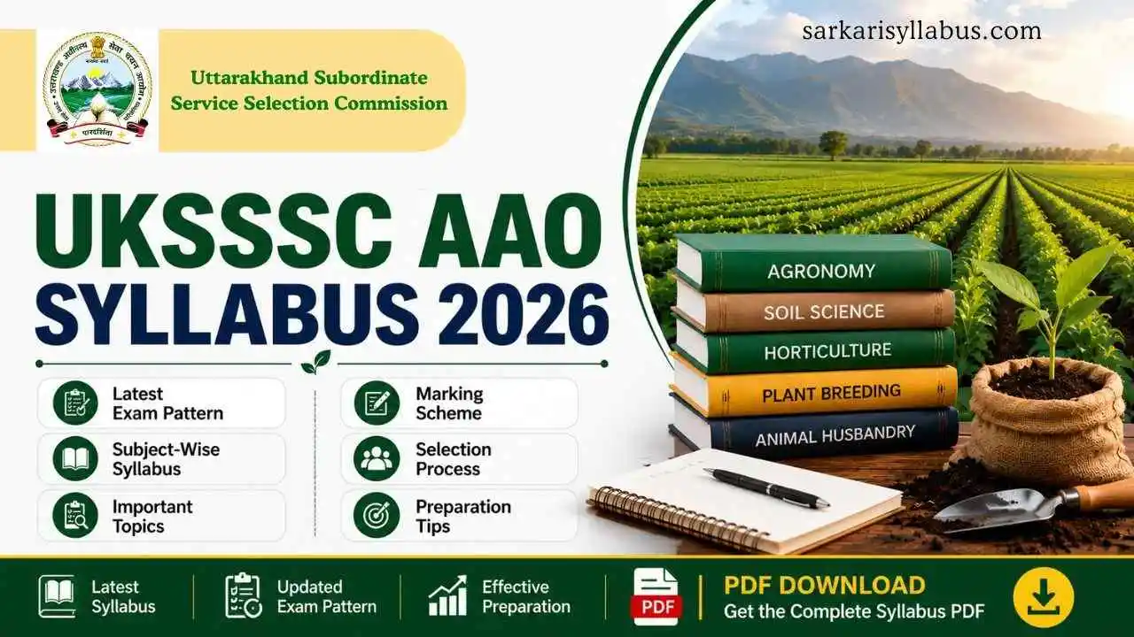 UKSSSC AAO Syllabus 2026