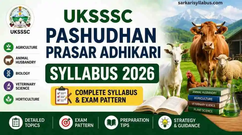 UKSSSC Pashudhan Prasar Adhikari Syllabus 2026