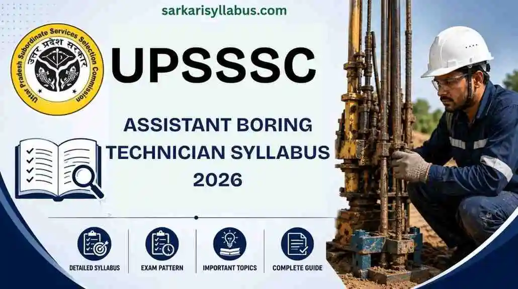UPSSSC Assistant Boring Technician Syllabus 2026