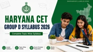 Haryana CET Group D Syllabus 2026- PDF Download