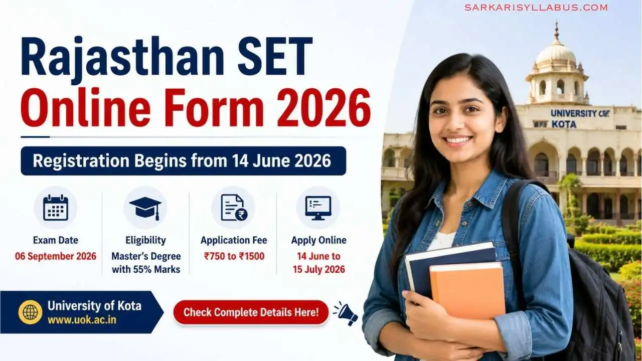 Rajasthan SET Online Form 2026