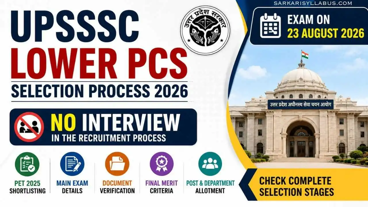 UPSSSC Lower PCS Selection Process 2026