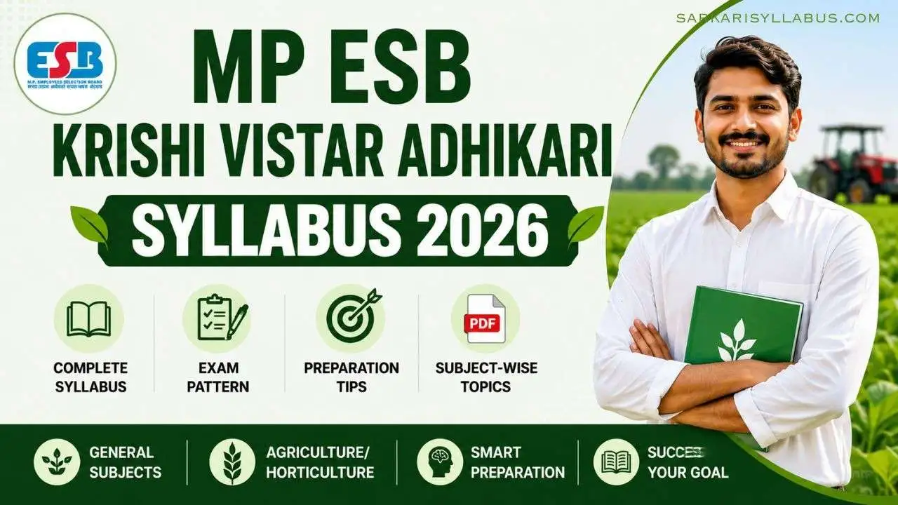 MPESB Krishi Vistar Adhikari Syllabus 2026