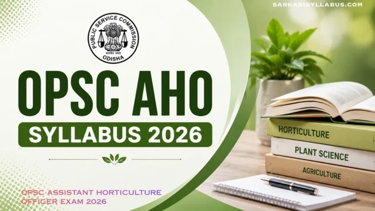 OPSC AHO Syllabus 2026