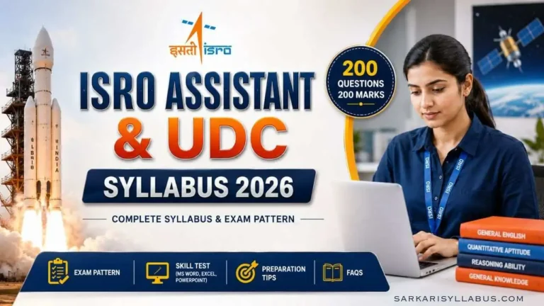 ISRO Assistant & UDC Syllabus 2026