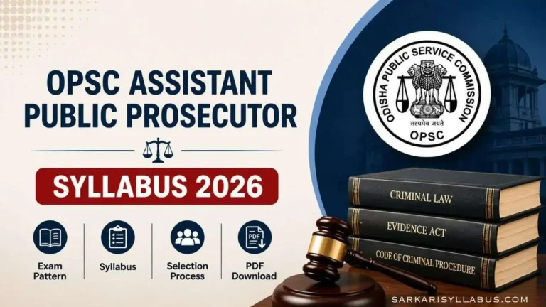 OPSC Assistant Public Prosecutor Syllabus 2026