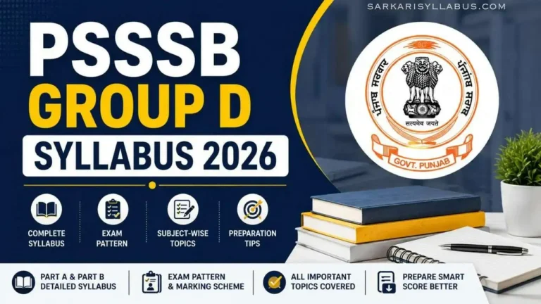 PSSSB Group D Syllabus 2026